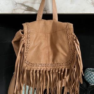 Tan Leather Backpack 🎒